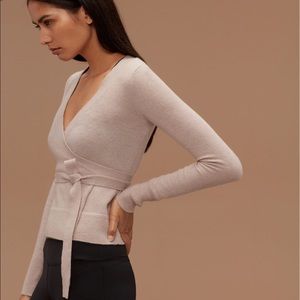 Tna wrap pink sweater